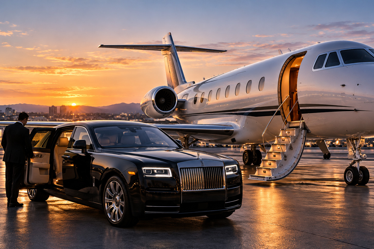 Private aviation lounge and travel experience